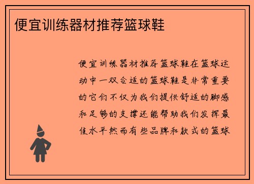 便宜训练器材推荐篮球鞋
